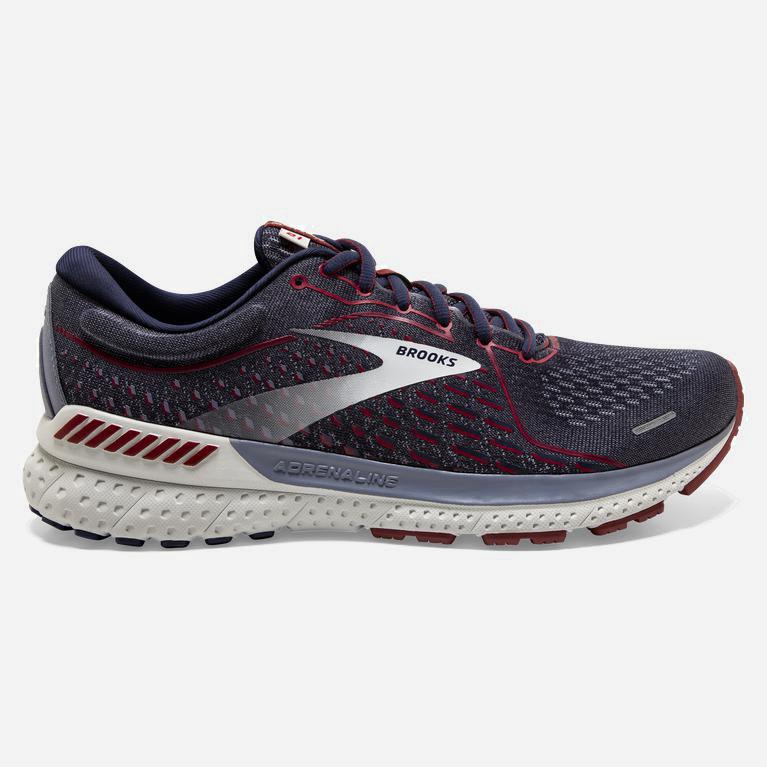 Brooks Adrenaline Gts 21 Hardloopschoenen voor Heren Grijs/Rood (IUMPN-2415)